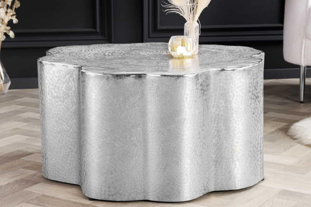 COUCHTISCH ORGANIC ORIENT rechteckig Silber 58cm - Silberfarben, Metall (58/58/37cm) - riess-ambiente