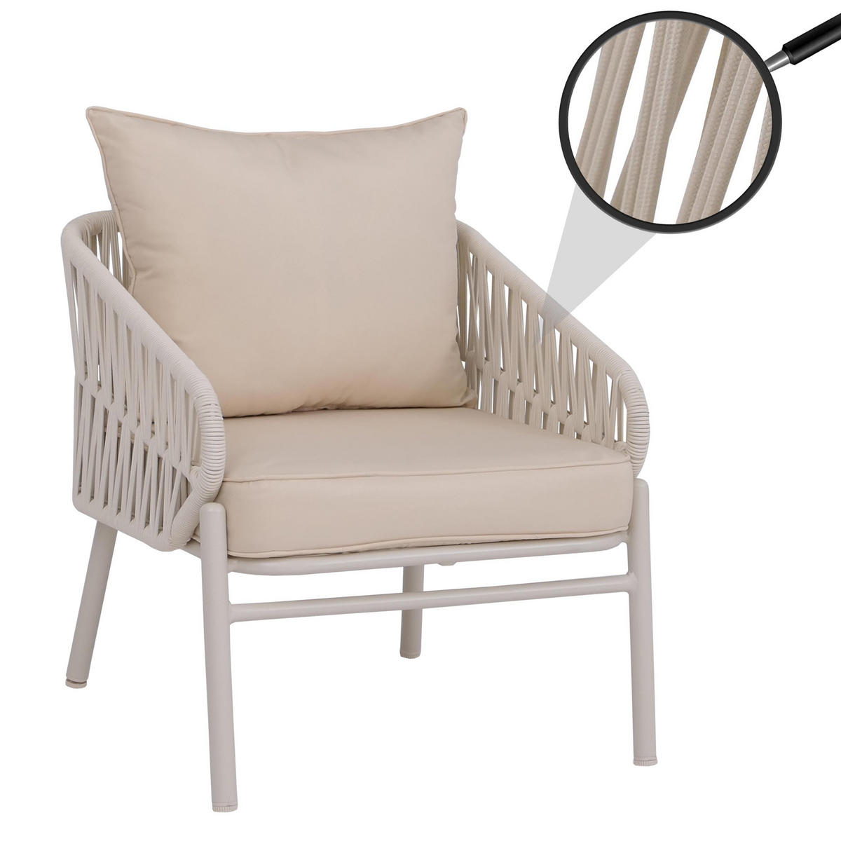 GARTENSTUHL Aluminium Creme - Creme, Metall (64/67/70cm) - PROREGAL
