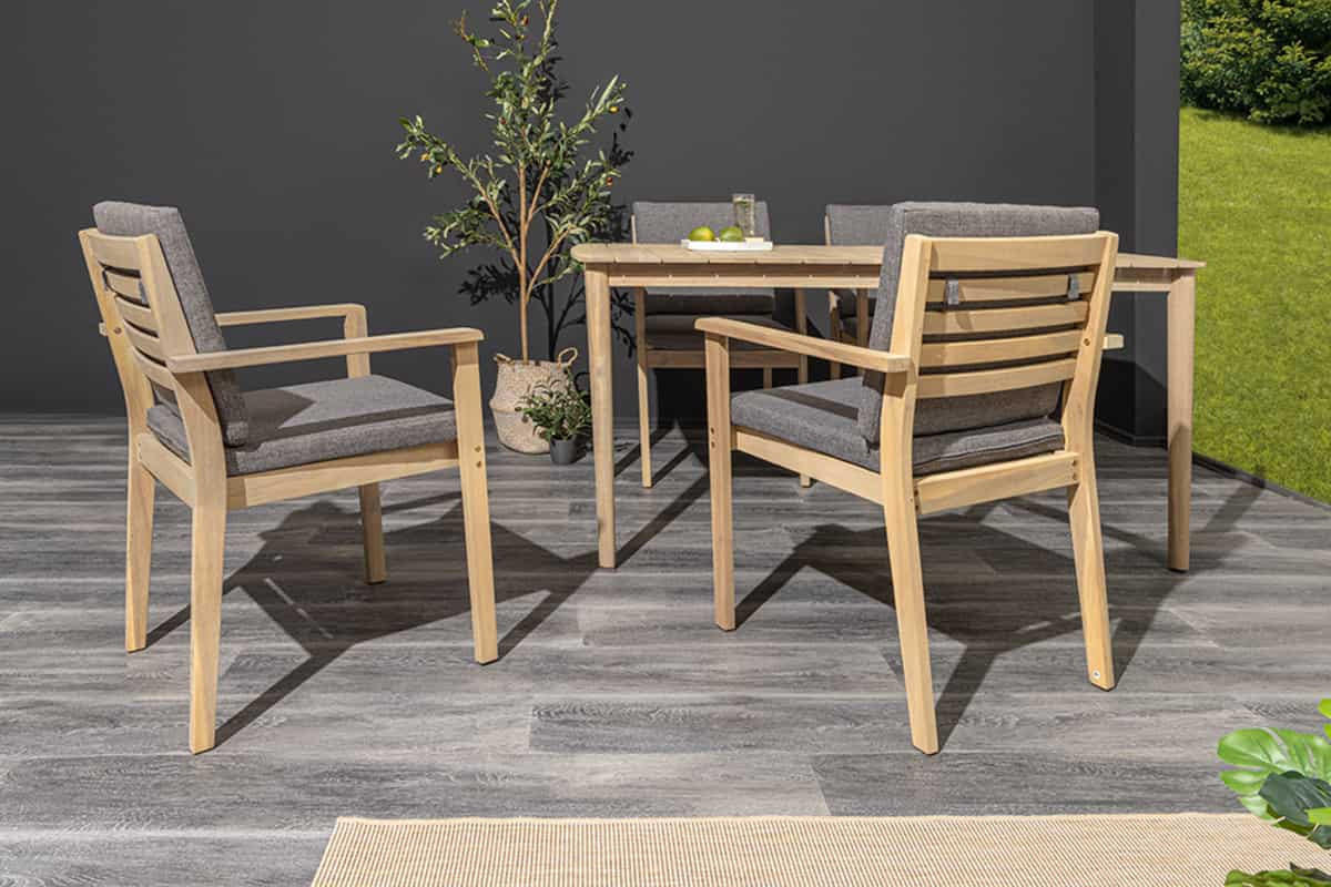 GARTENSTUHL KOPENHAGEN Akazie Natur - Braun/Grau, Holz (60/84/60cm) - riess-ambiente
