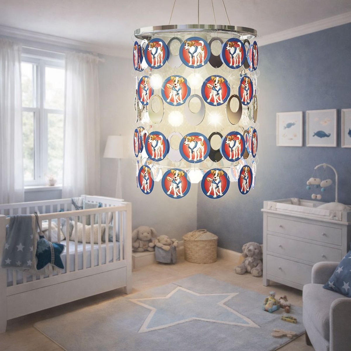 KINDERDECKENLEUCHTE Fantasia Bunt Chrom - Multicolor, Metall (23/23/33cm) - Esto