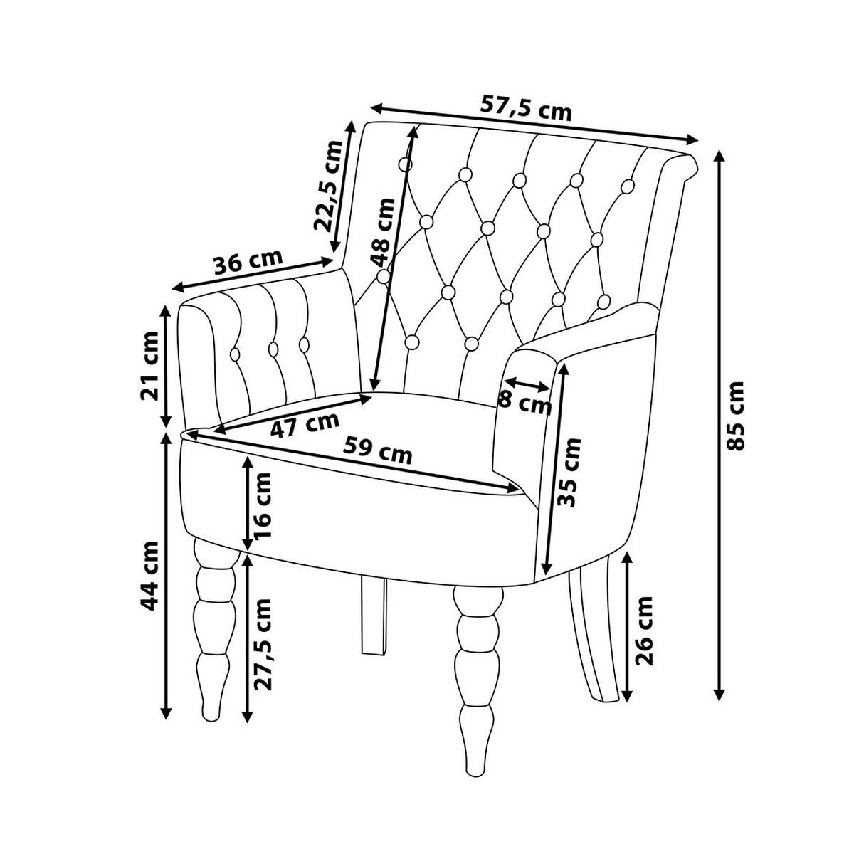 SESSEL Polsterbezug Grau Alesund - Grau, Holz/Textil (59/85/36cm) - Beliani