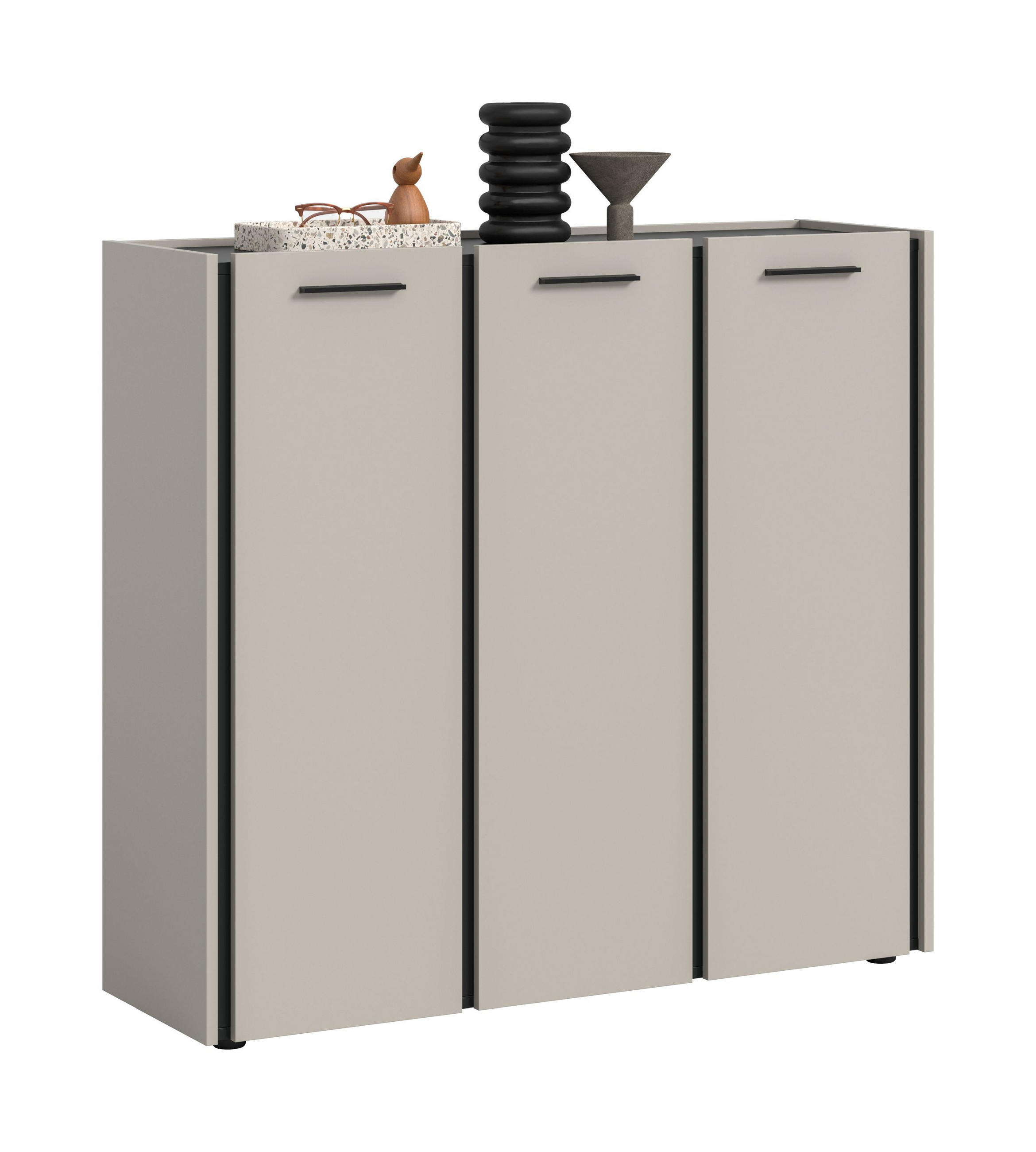 SCHUHKOMMODE Emil Kaschmir 113/37/106 cm - Beige, Holzwerkstoff (113/106/37cm) - Xonox