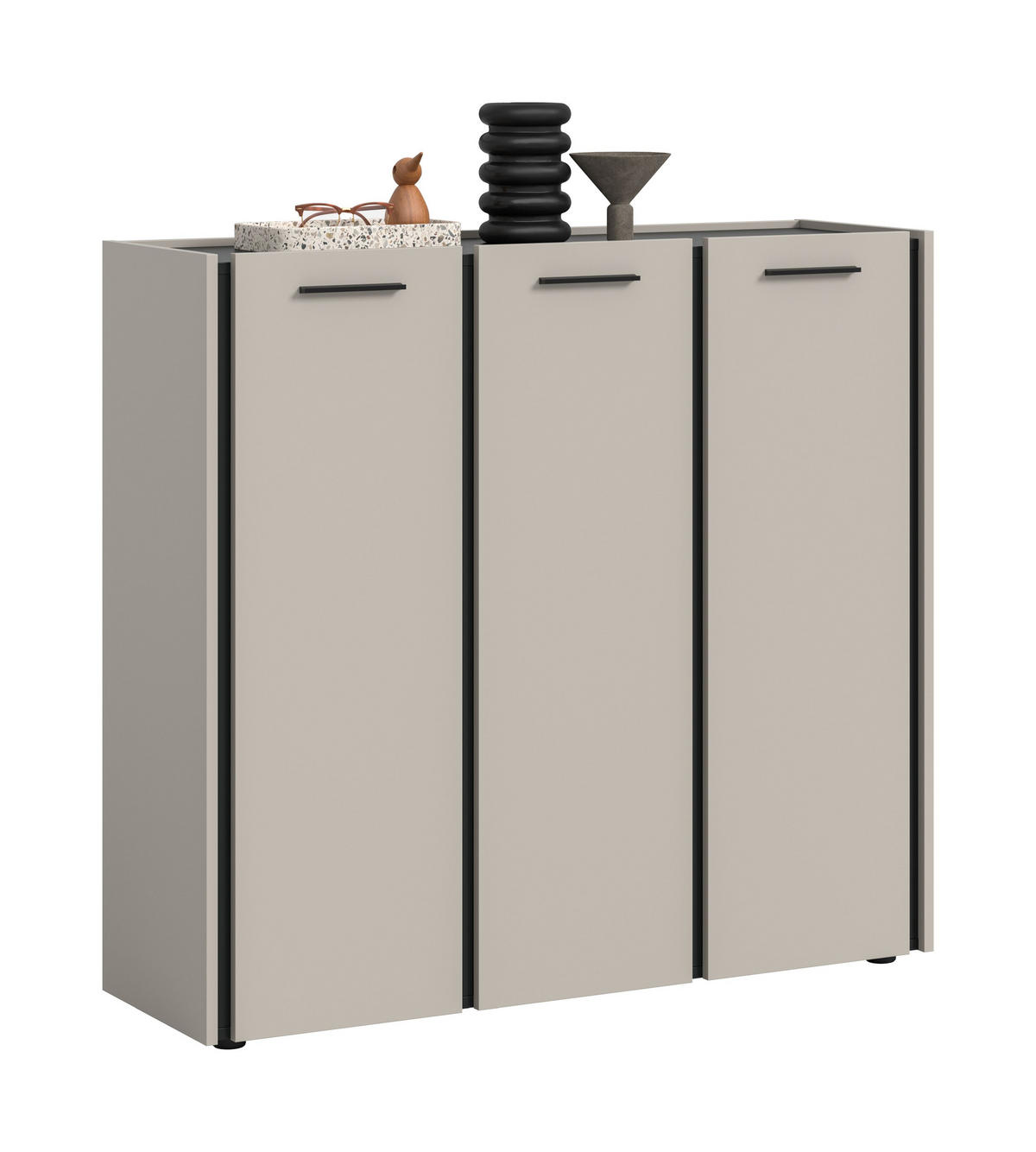 SCHUHKOMMODE Emil Kaschmir 113/37/106 cm - Beige, Holzwerkstoff (113/106/37cm) - Xonox