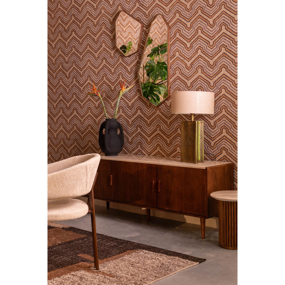 WANDSPIEGEL Bryn Asymmetrische Form - Braun, Holz (41.5/50/3cm) - Dutchbone