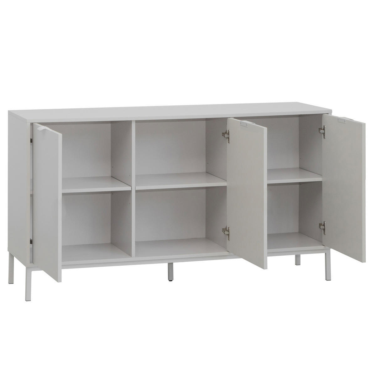 SIDEBOARD - Hellgrau - Hellgrau/Grau, Holzwerkstoff/Metall (140/80/40cm) - home24