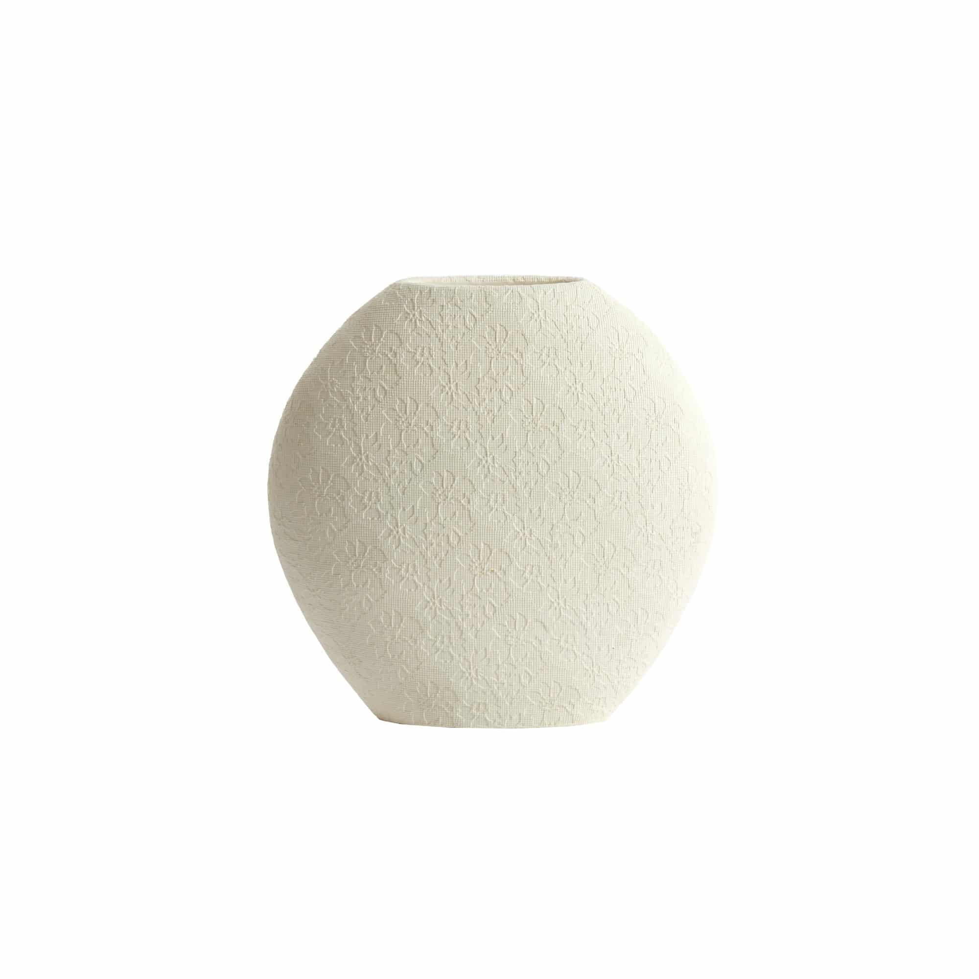 VASE Renda Weiß 29.5/10/30 cm - Weiß, Kunststoff (30cm) - Light & Living