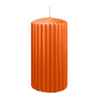 RILLEN KERZEN Aprikose 150 x Ø 80 mm, 4 Stück - Orange, Paraffin (8/15/15cm) - Wiedemann Kerzen