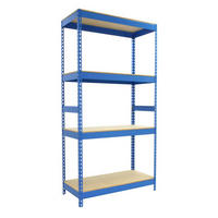 SCHWERLASTREGAL WOOD YETI LIGHT FIVE | HxBxT 200x120x60cm | Fachlast 300kg | Blau - Blau, Metall (120/200/60cm) - PROREGAL