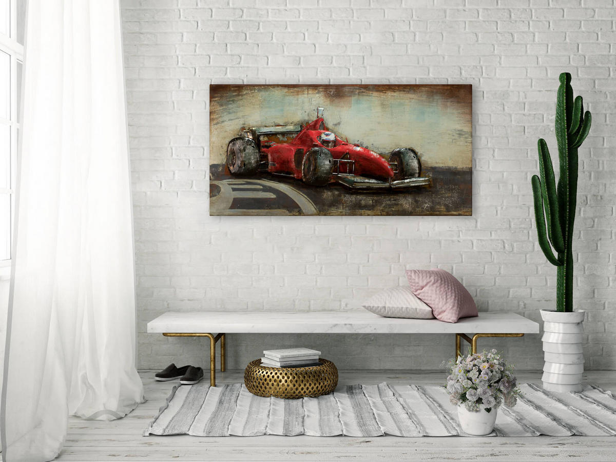 METALLBILD Rot 120/60 cm - Rot, Metall (7/60cm) - KUNSTLOFT