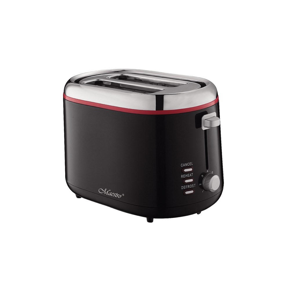 TOASTER Schwarz 27/15/18.5 cm MR705 - Schwarz, Kunststoff (15/18.5/27cm) - Maestro 