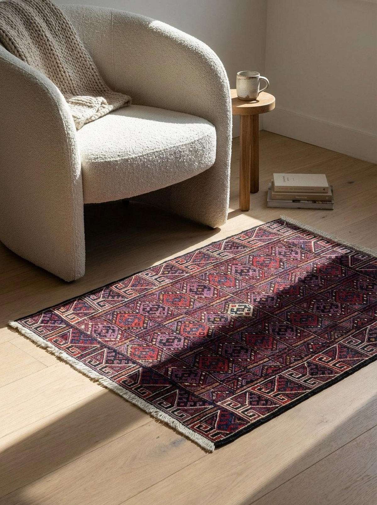 HANDWEBTEPPICH Sumak Shahsavan Mehrfarbig 93/75 cm Schurwolle - Multicolor, Textil (75/93cm) - Looma