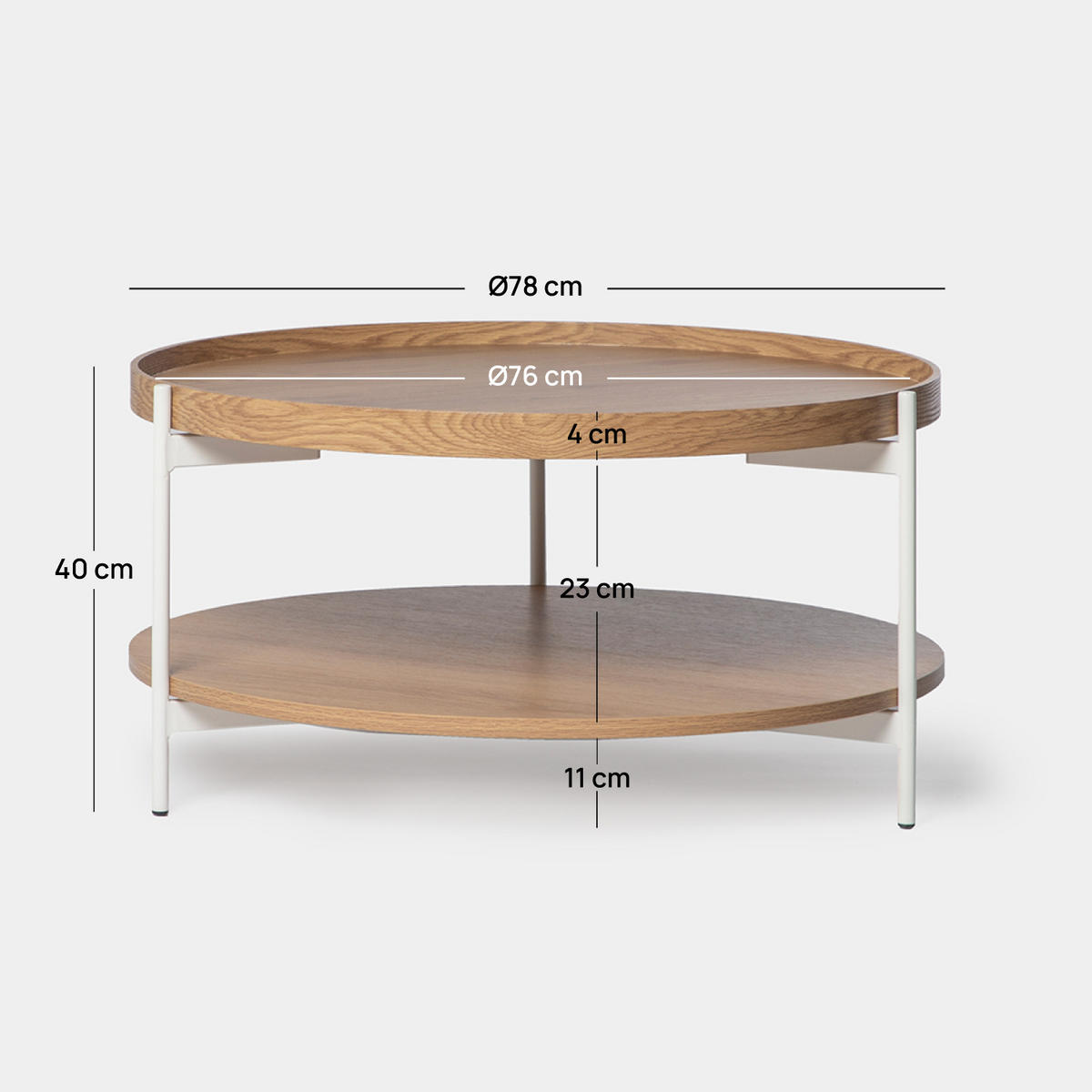COUCHTISCH FESTER Dan Natürlich 78 cm x 40 cm - Naturfarben, Holzwerkstoff (78/78/40cm) - Klast Home