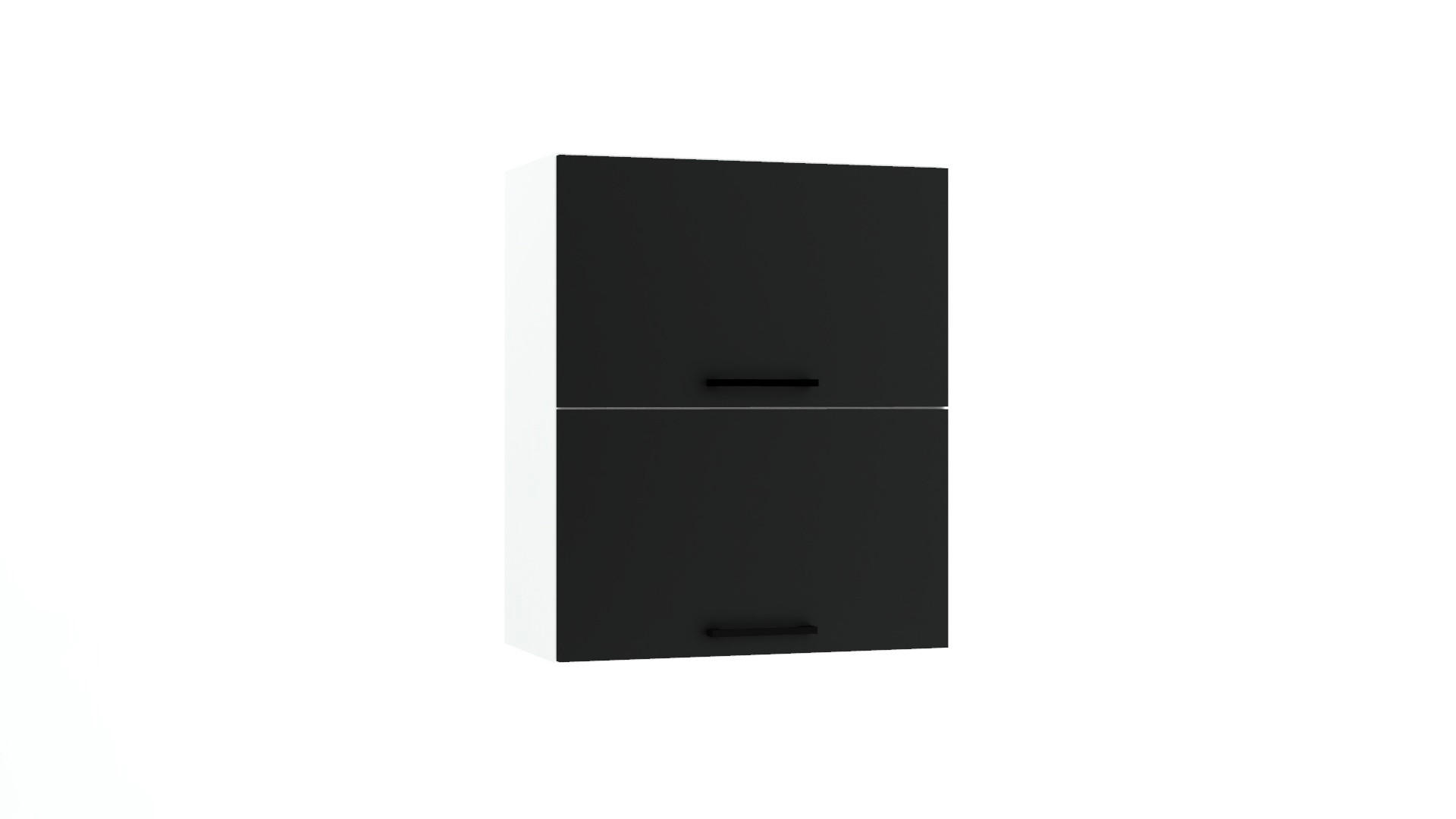 HÄNGESCHRANK W60GRF/2 - Morvex - Hochwertige Küchen Optik - Schwarz, Holz/Metall (60/72/30cm) - ROYAL24_MARKT