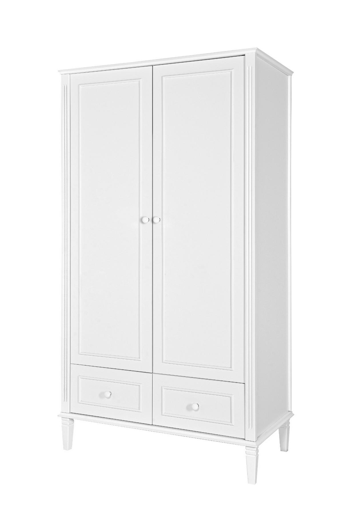 KINDERKLEIDERSCHRANK Bianka, 2-türig – ideal für das Kinderzimmer - Weiß, Holzwerkstoff (100/182.8/53cm) - RAUMHIRSCH FURNITURE