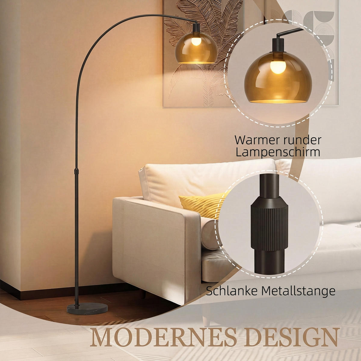 STEHLAMPE Metall Grau - Grau, Metall (90/26/180cm) - HOMCOM