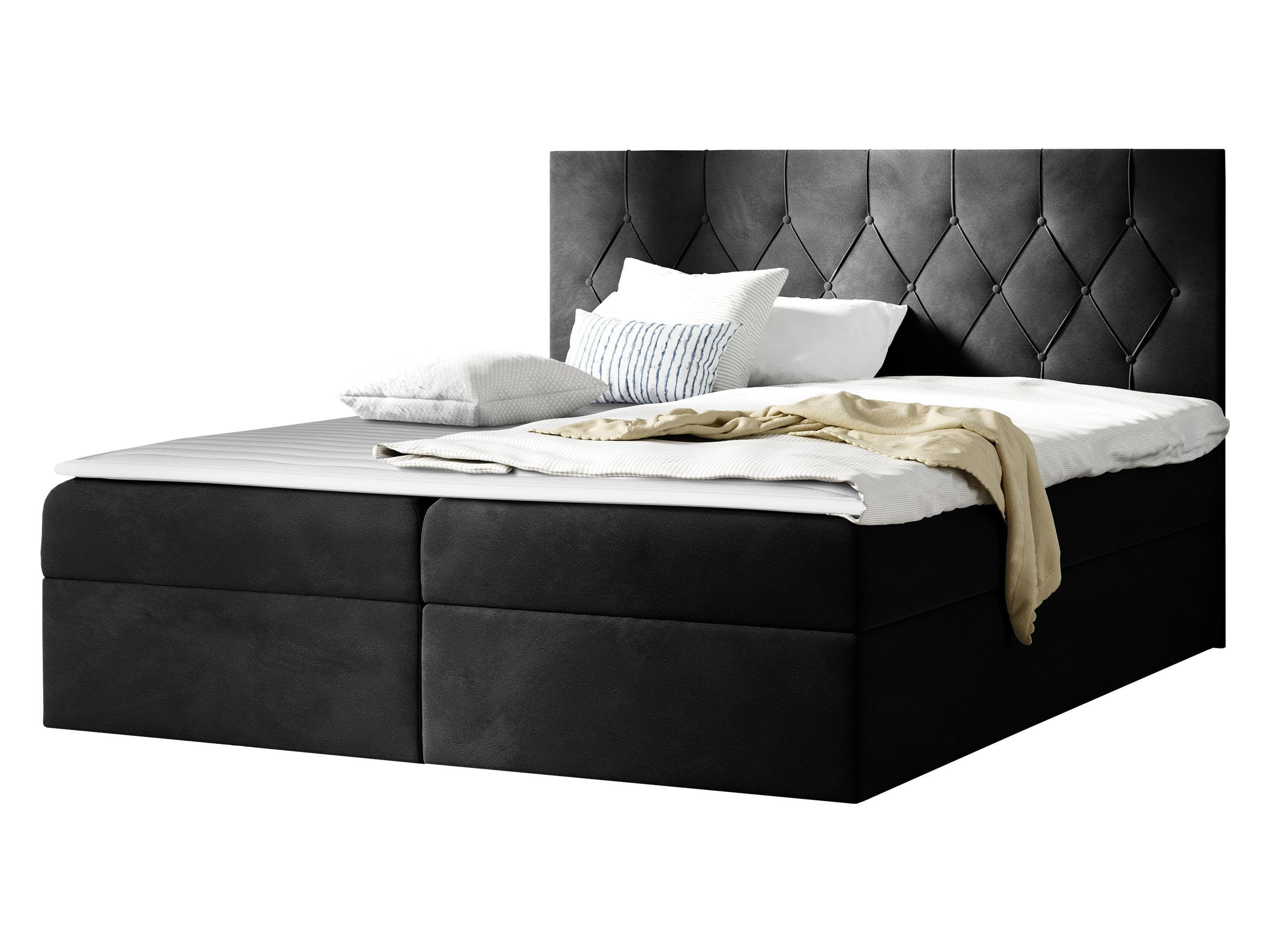 Mirjan24 Boxbett Schwarz 180x200 cm