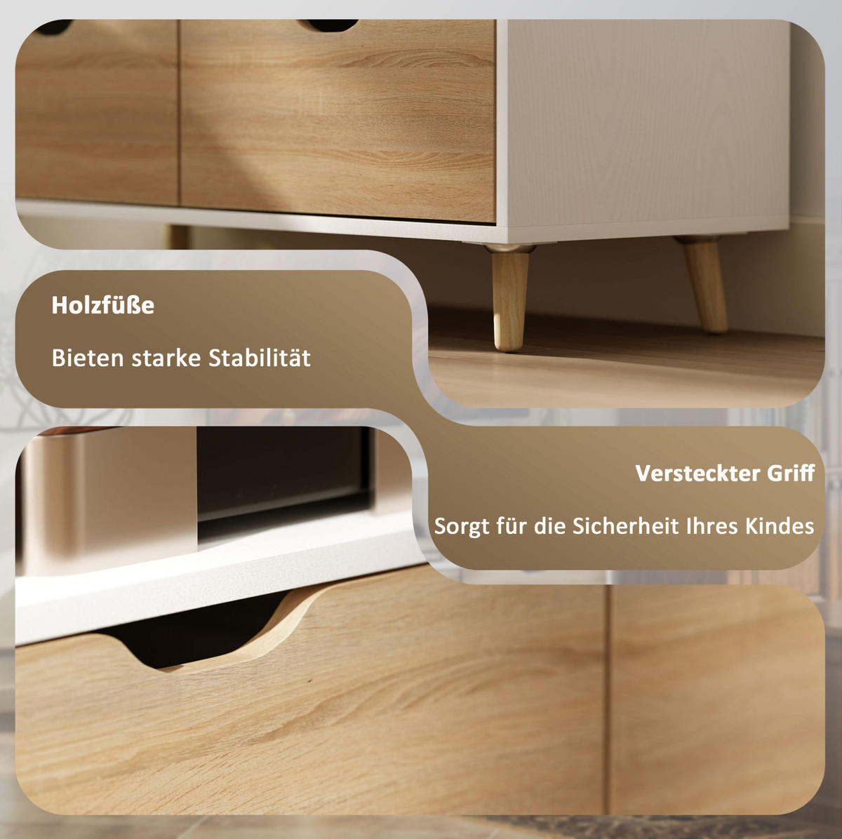 TV-ELEMENT mit 2 Fächern und 2 Schubladen 99 cm Holz Weiß - Weiß, Holz (39/58.3/99cm) - Beauniv