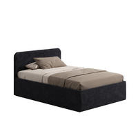 POLSTERBETT 140x200 cm Bonnellfederkernmatratze H2 Microvelours in Schwarz - Schwarz, Textil (140/200cm) - Home Collective