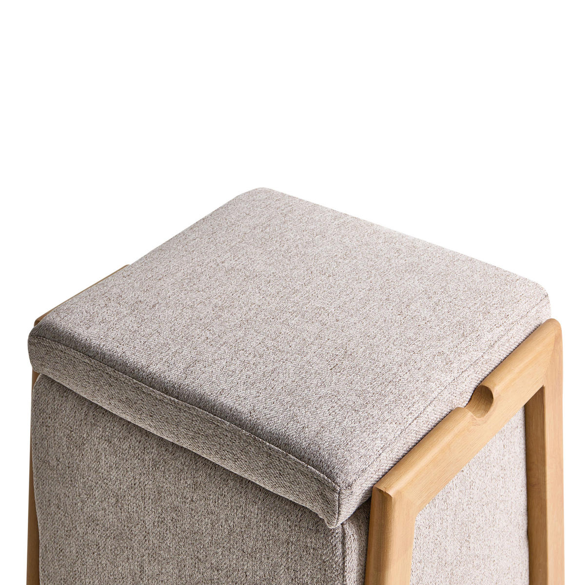 POUF cu spațiu de depozitare textil 45 cm bej Edland - maro deschis, material textil (45/44/43cm) - Beliani