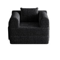 SCHLAFSOFA 2-in-1 mit Armlehnen-Ablagefach Chenille Schwarz 200/90/85 cm - Schwarz, Textil (181.6/49.5/94cm) - OKWISH