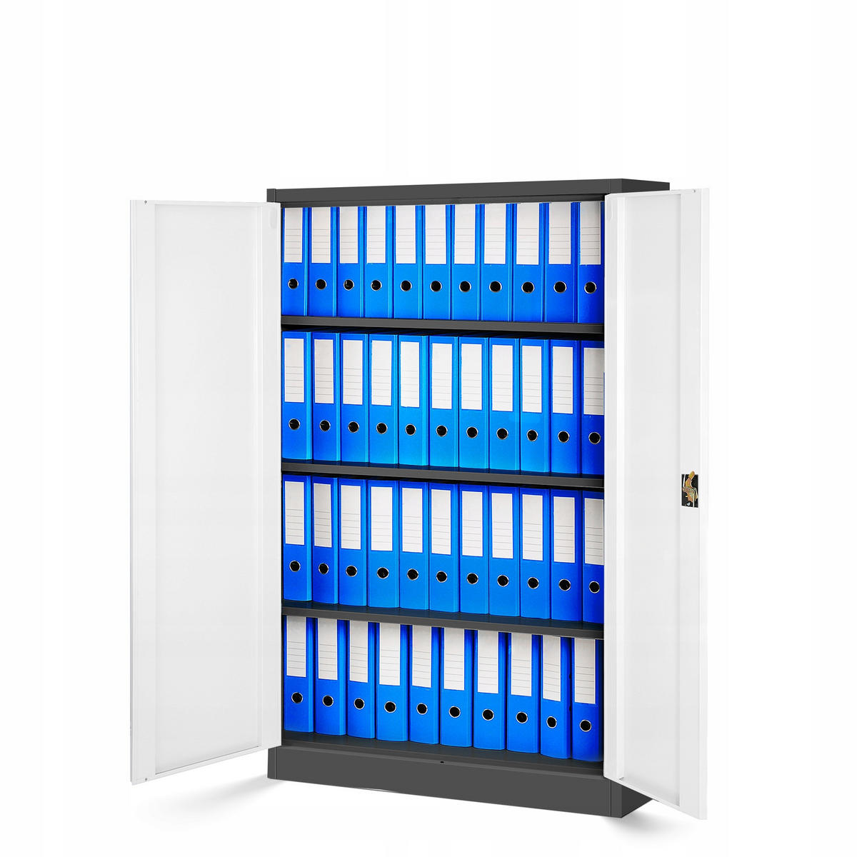 BÜROSCHRANK KEVIN - Anthrazit/Weiß, Metall (90/140/40cm) - Jan Nowak