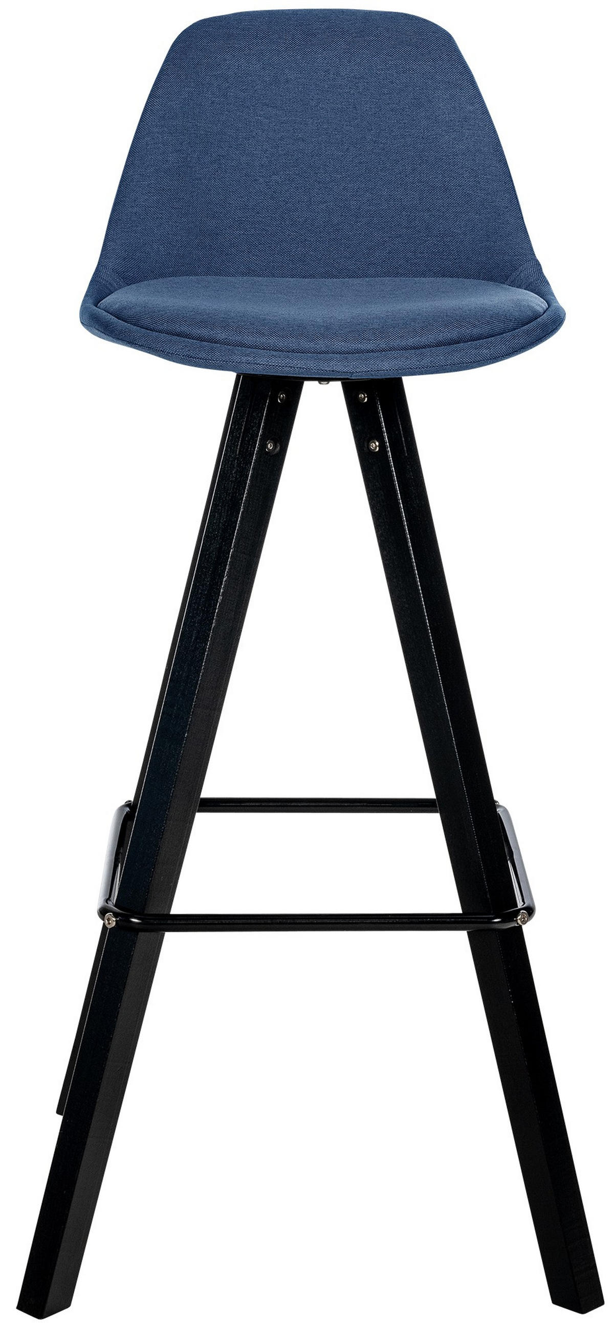 BARHOCKER PALMA Blau Stoff Schwarz - Blau, Holz/Textil (38/99/44cm) - DELUKE