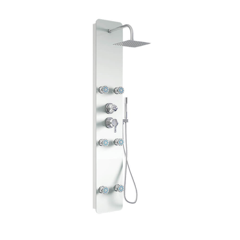 DUSCHPANEEL mit Regendusche DIVE - Weiß - Weiß, Metall (25/150/9cm) - Home Deluxe