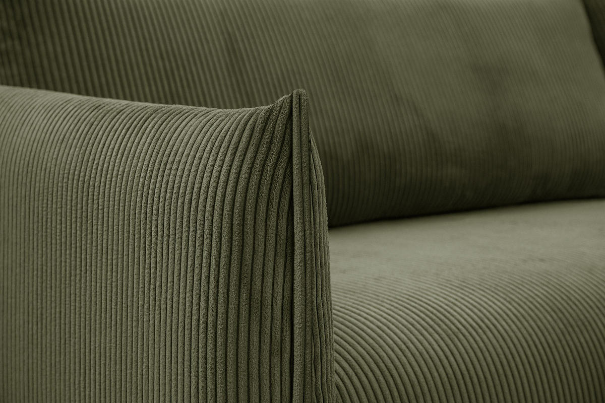 ECKSOFA TAUER 5-Sitzer, olivgrün - Schwarz/Olivgrün, Holzwerkstoff/Kunststoff (292/174cm) - Courtois Laville