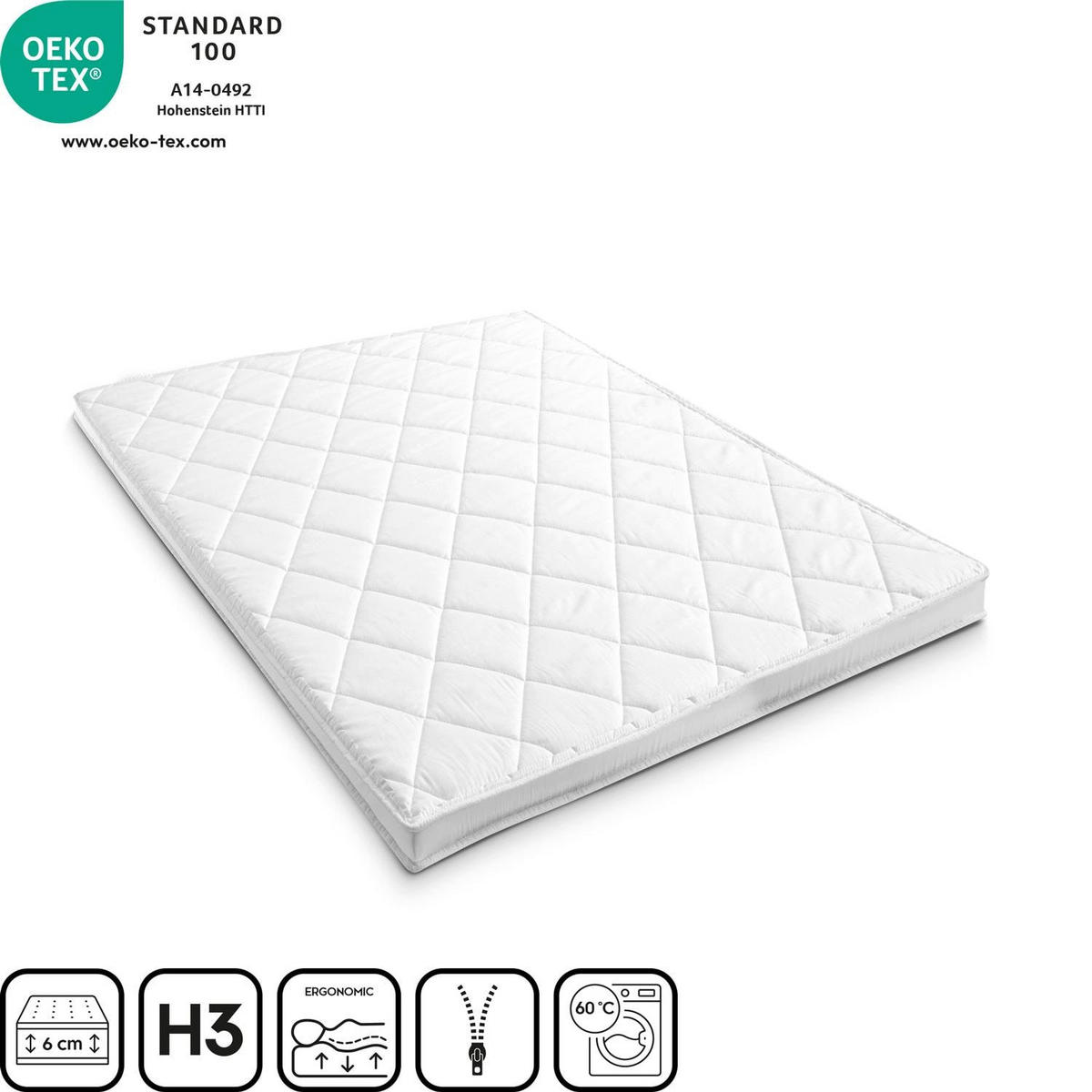 TOPPER T6 120x200 cm - Weiß, Textil (120/200cm) - Matratzen Discount