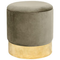 POUF Beige 39x39x40 cm - Beige/Goldfarben, Textil/Metall (39/40/39cm) - Akord