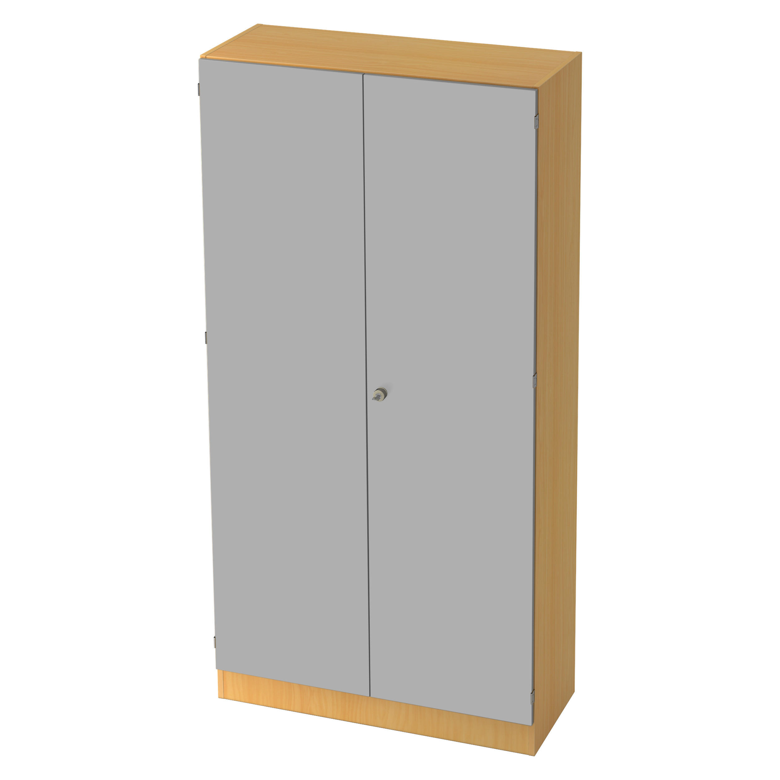 bümö Aktenschrank Buche, Silber 100x200.4x42 cm