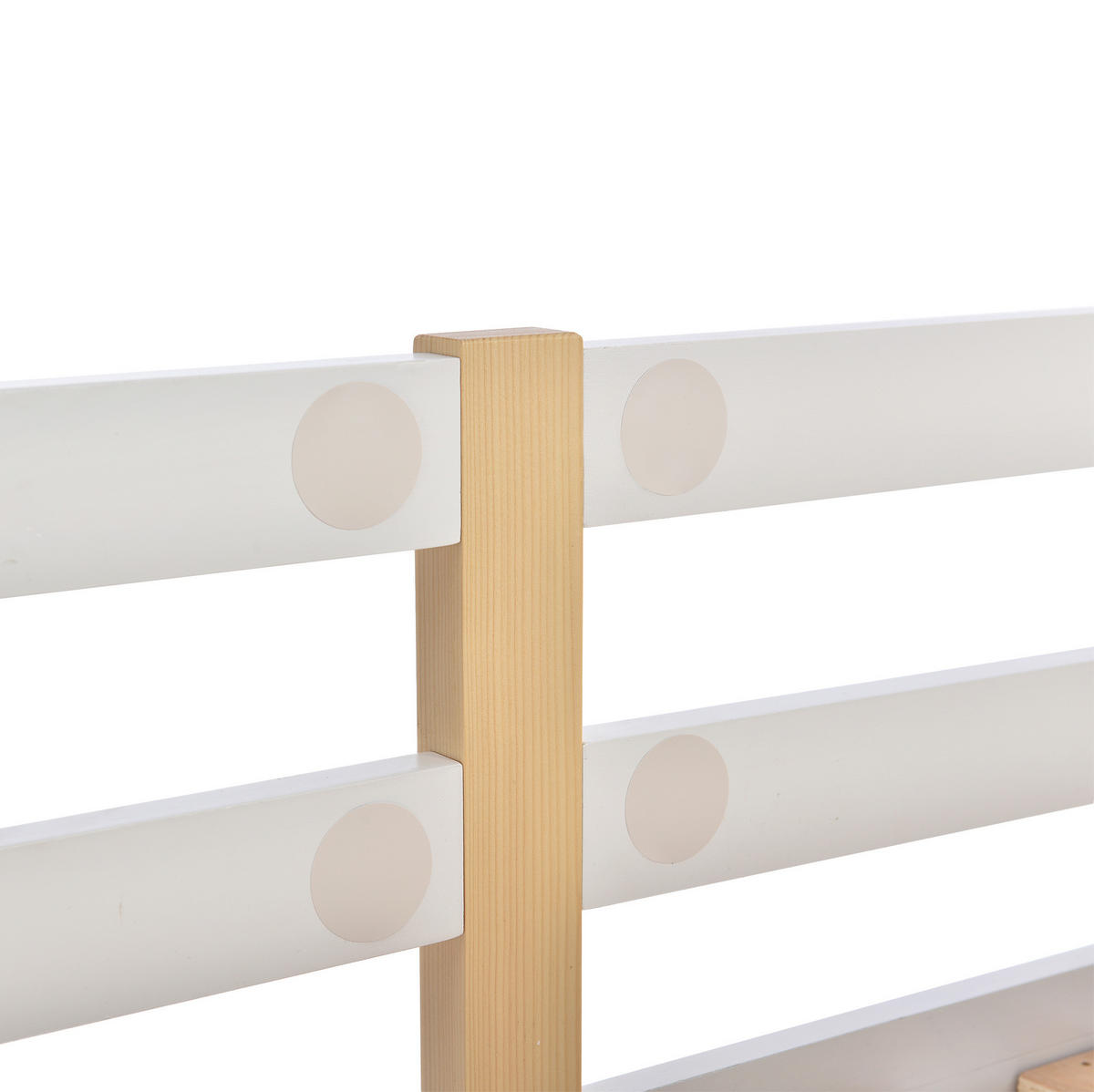PATROVÁ postel z masivního borového dřeva a MDF 90x200 cm bílá s úložnými schody, tabulí a ochranou proti pádu - bílá, kompozitní dřevo (90/200cm) - Modfu