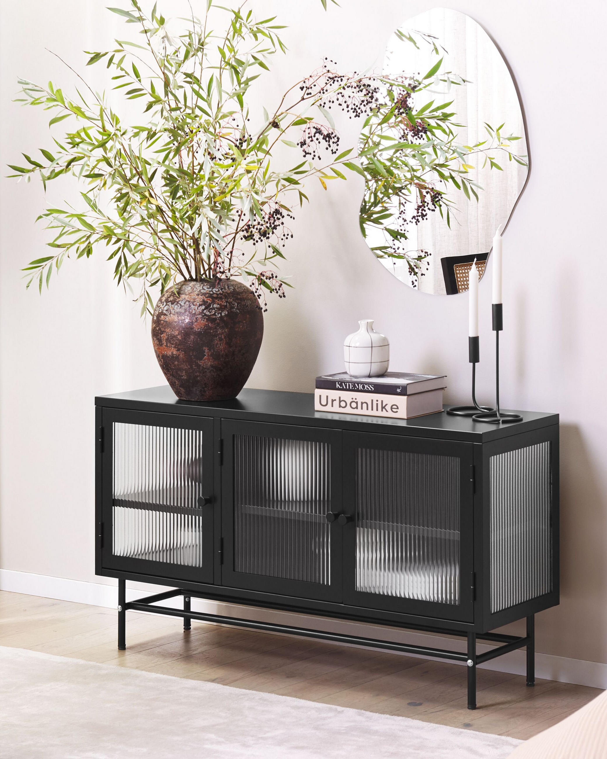 SIDEBOARD Schwarz Devon - Schwarz, Metall (115/64/35cm) - Beliani