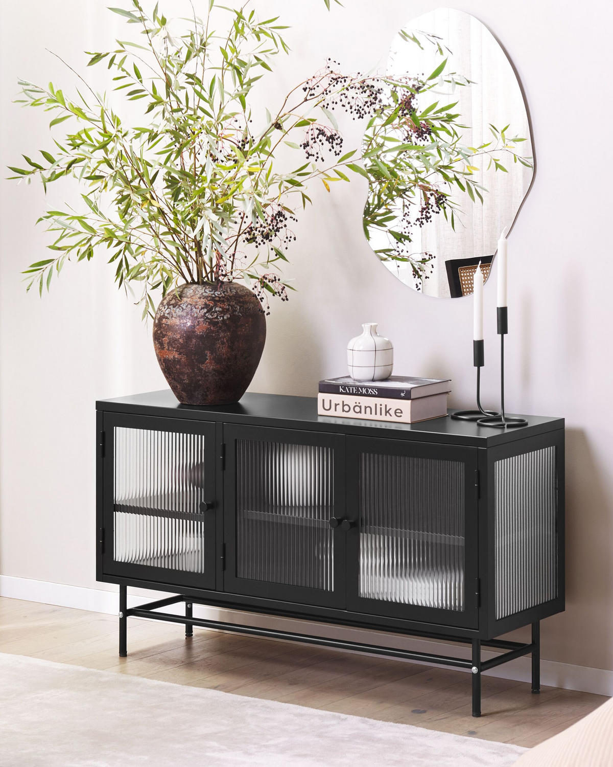 SIDEBOARD Schwarz Devon - Schwarz, Metall (115/64/35cm) - Beliani