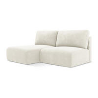 ECKSOFA mit Schlaffunktion links Chenille Stoff Weiß - Pink/Schwarz, Kunststoff/Textil (149/210cm) - Makamii