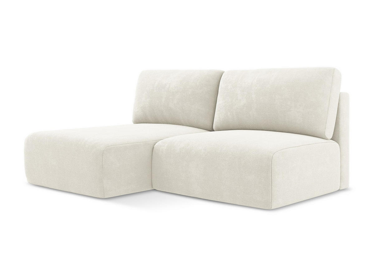 ECKSOFA mit Schlaffunktion links Chenille Stoff Weiß - Pink/Schwarz, Kunststoff/Textil (149/210cm) - Makamii