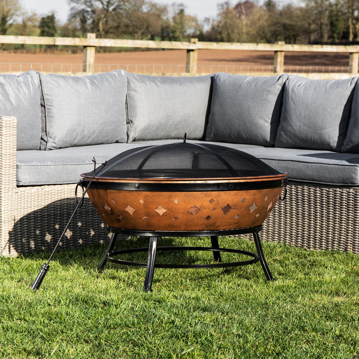 FEUERSTELLE Kupfer - Kupferfarben, Metall (88.5/64/64cm) - Teamson Home