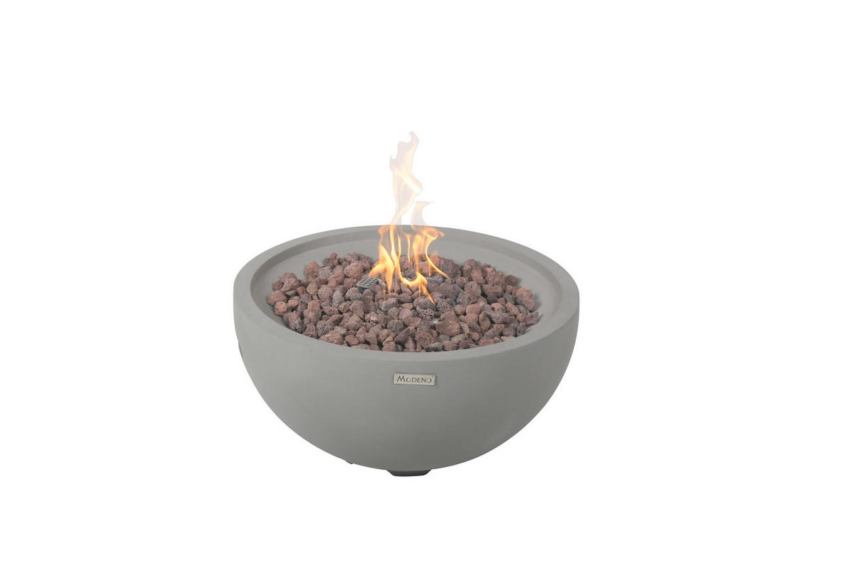 FEUERTISCH Nantucket Gasfeuerstelle aus GF-Beton 67/67/35 cm - Hellgrau, Naturmaterialien (68/36/68cm) - Elementi