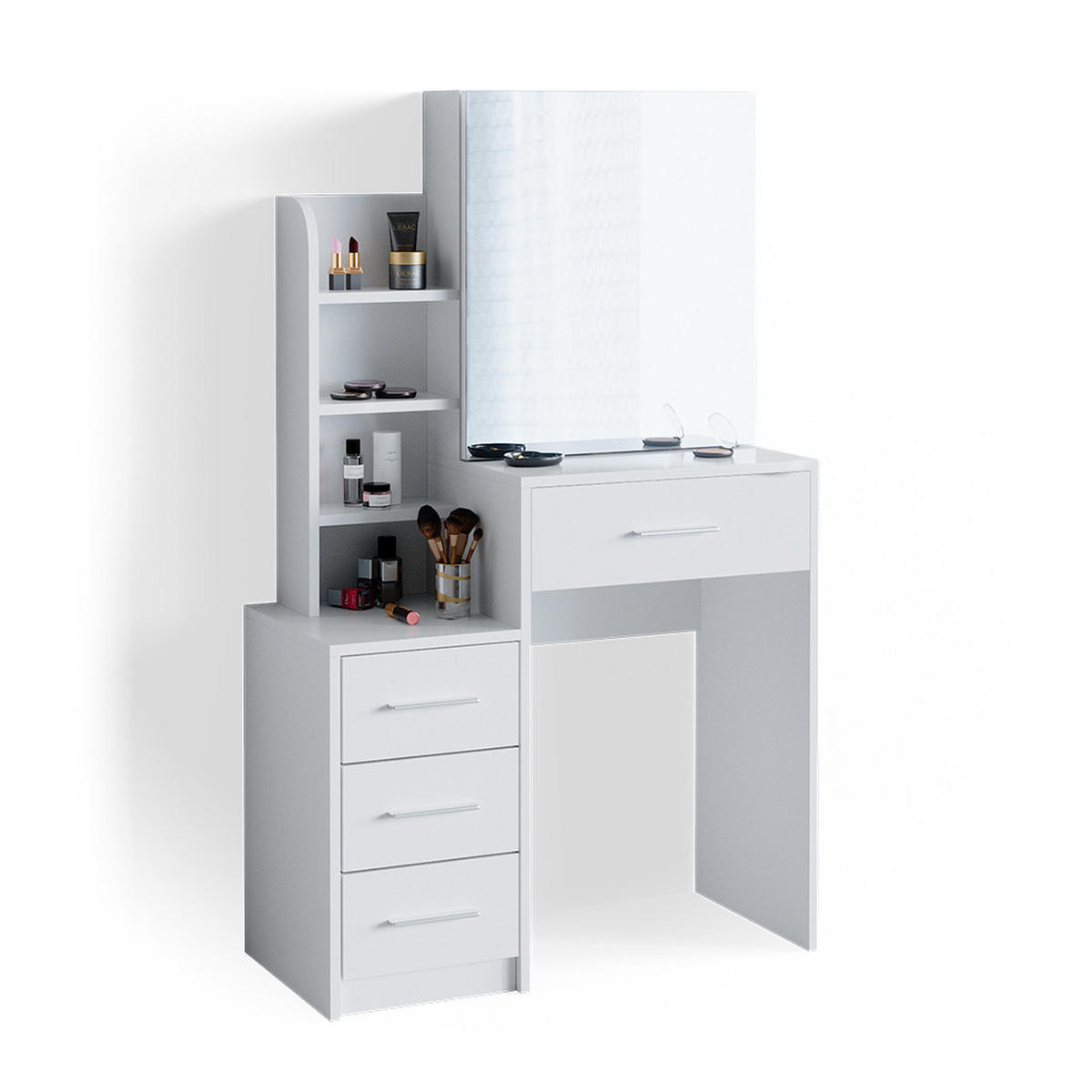 SCHMINKTISCH Conrada Weiß 80 cm - Weiß, Holzwerkstoff (36/131.6/80cm) - Vicco