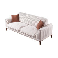 3 Sitzer SOFA Bond Samt Creme - Creme, Holz/Textil (230/85/100cm) - Villa Möbel
