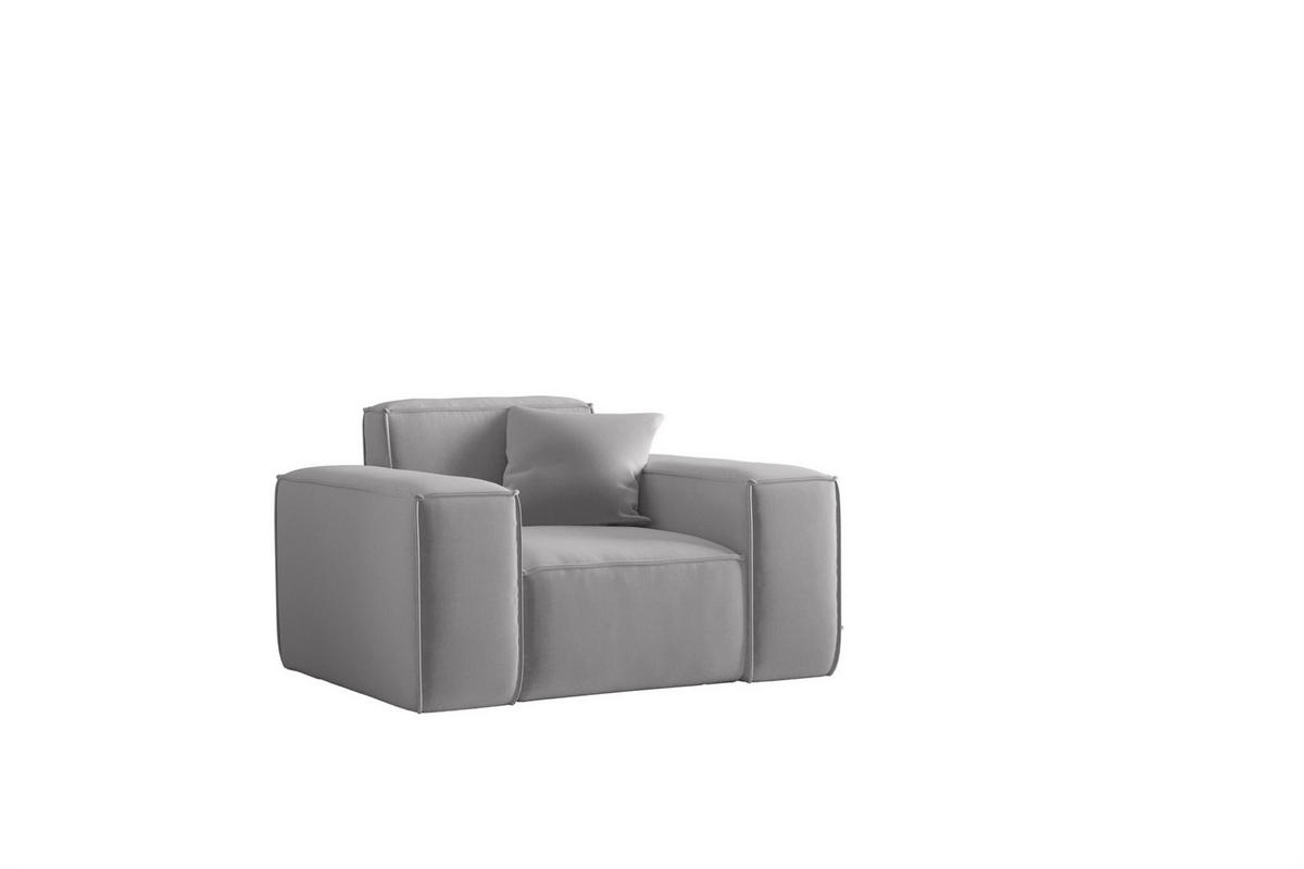 SESSEL Celes Premium Opera Velvet - Hellgrau, Holzwerkstoff/Textil (121/73/88cm) - Fun Möbel