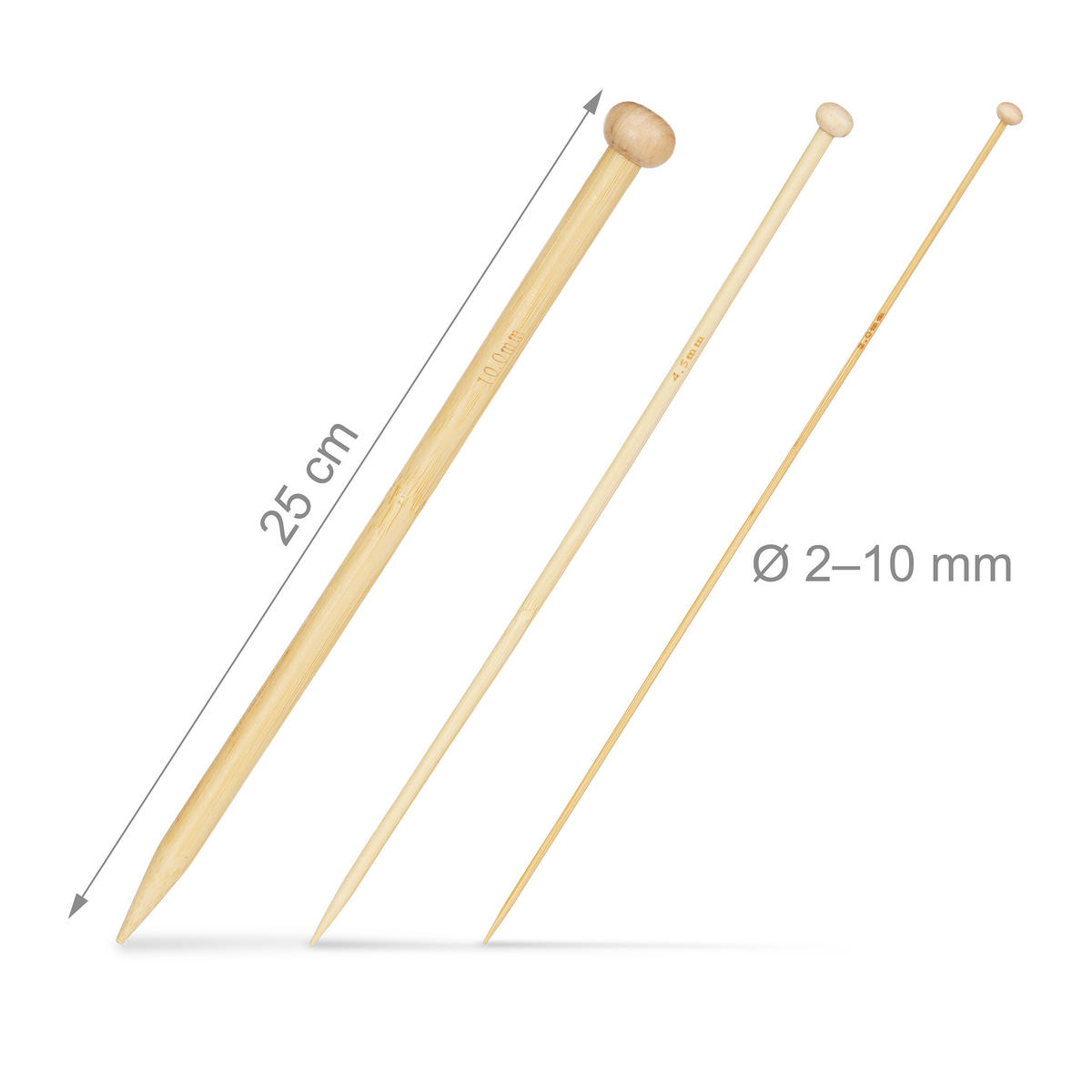 37-DIELNA súprava ihlíc - svetlohnedá, drevo/textil (1.9/1.9cm) - Relaxdays