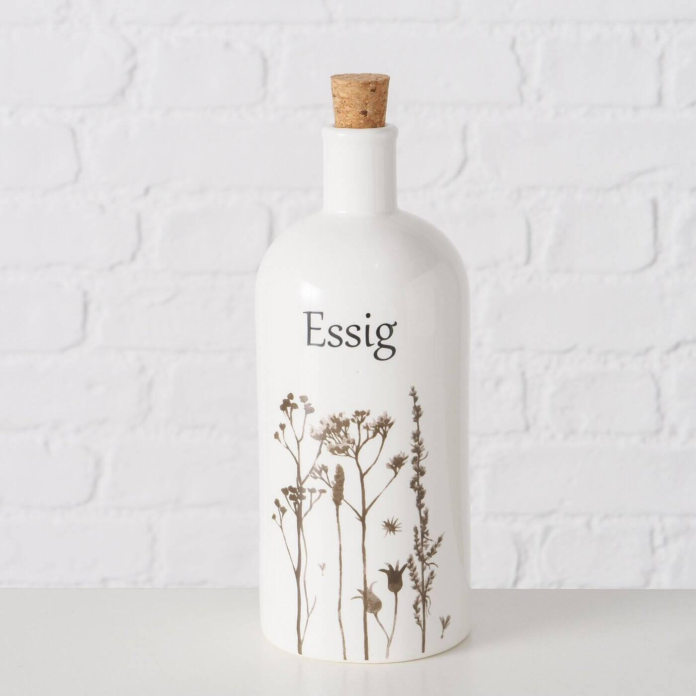 ESSIGFLASCHE Kamina Keramik - Weiß, Keramik (8/22/8cm) - Boltze Home