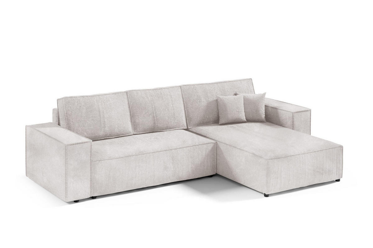 ECKSOFA mit Schlaffunktion Cremig - Beige, Textil (294/185cm) - Furnisell