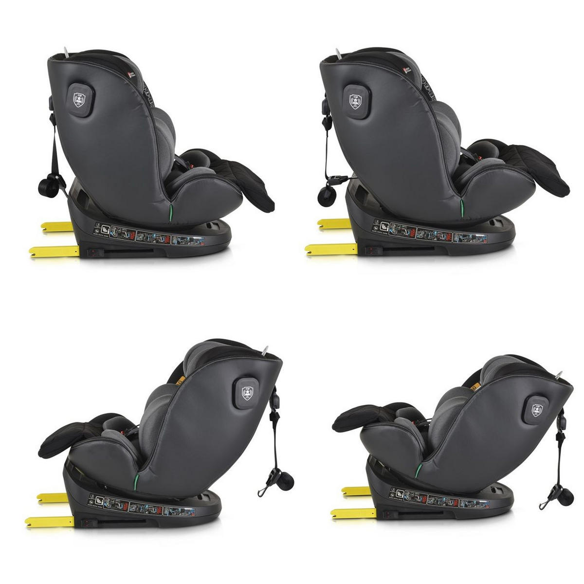 KINDERSITZ i-Size Castor grau (40-150cm) Gruppe 0/1/2/3 Isofix, Kopfschutz - Dunkelgrau, Kunststoff (45/69/51cm) - Cangaroo