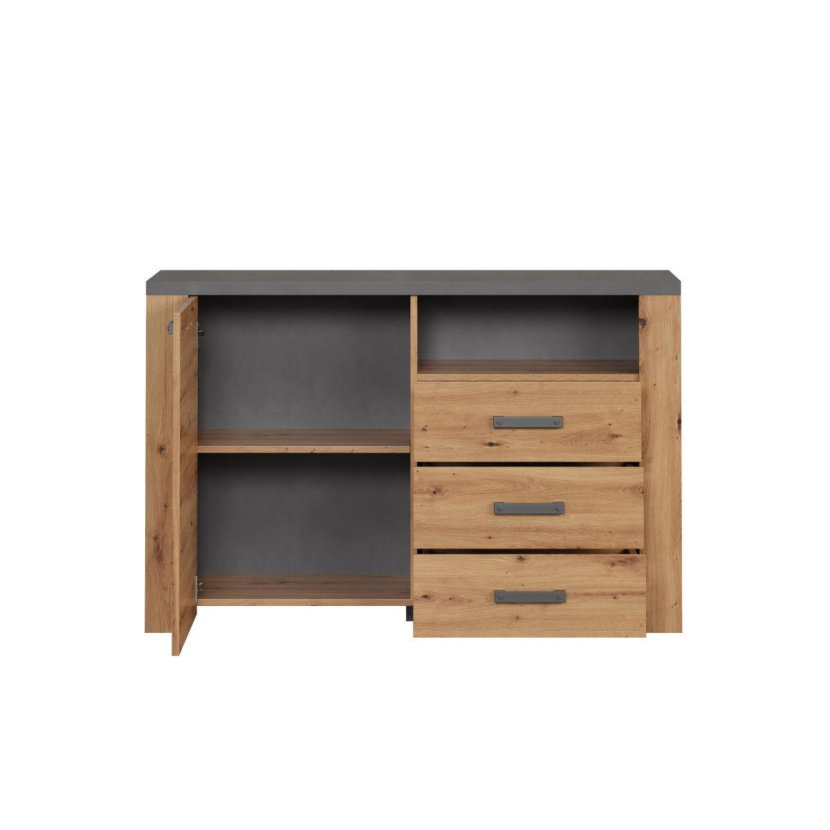 SIDEBOARD Follow Eiche Dekor - Eichefarben, Holzwerkstoff (127/127/83cm) - Trendteam