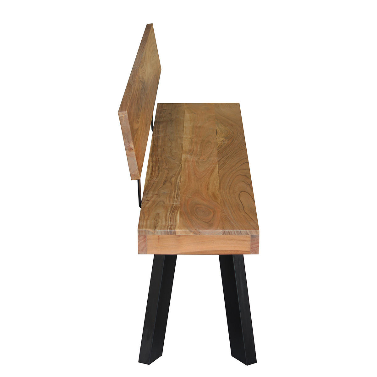 SITZBANK - Akazie massiv / Eisen - Akaziefarben, Holz (160/80/38cm) - home24