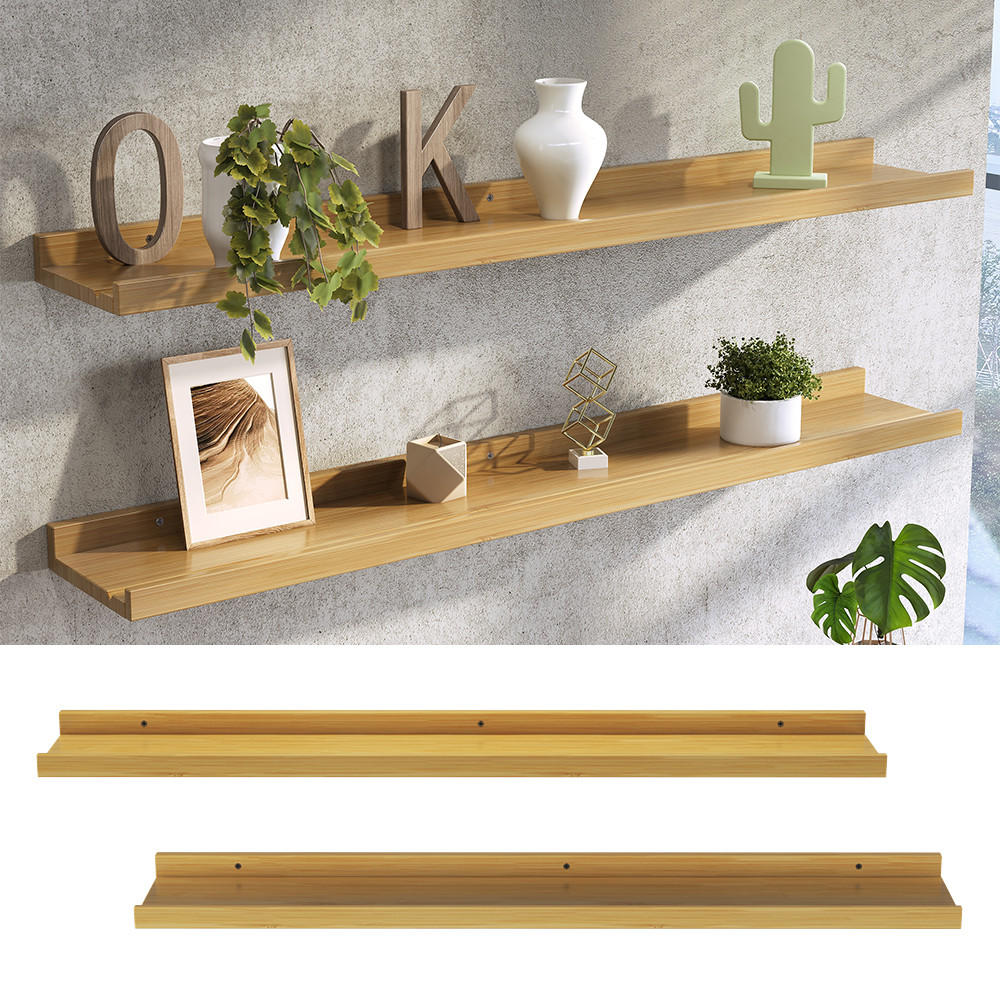 WANDREGAL Linus Naturholz 90 x 4 cm 2er Set - Naturfarben, Holzwerkstoff (90/4/15cm) - Vicco