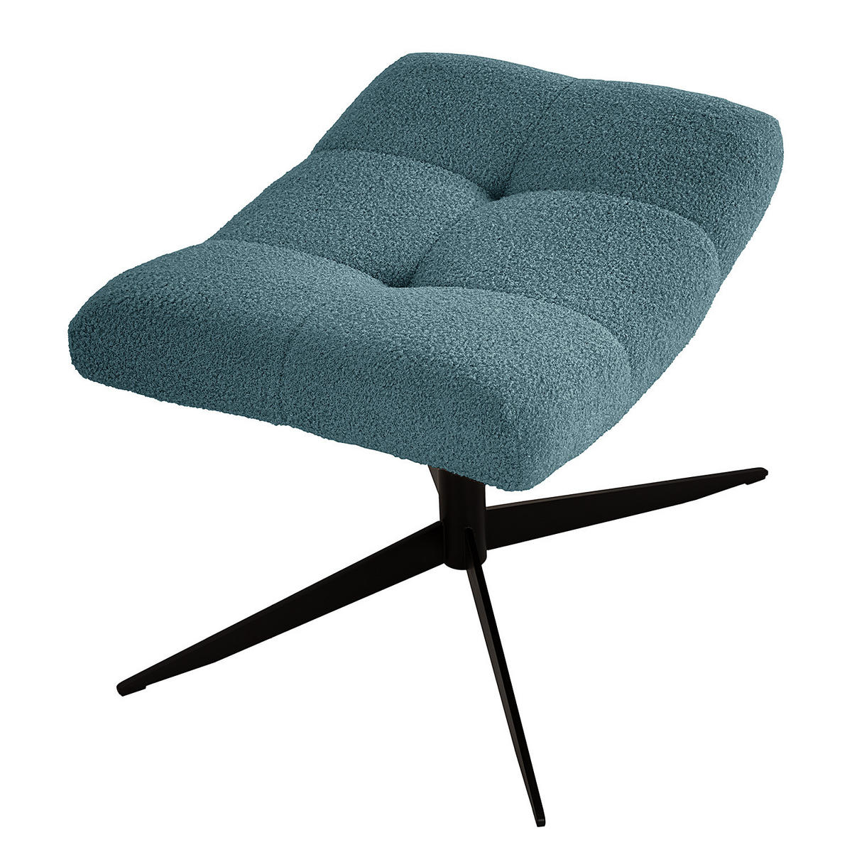 POLSTERHOCKER - Blau/Schwarz, Textil/Metall (67/47/50cm) - home24