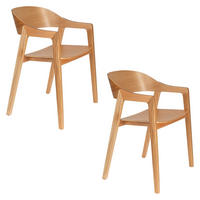 ESSZIMMERSTUHL Westlake Armlehne Natur - 2 er Set - Beige/Naturfarben, Holzwerkstoff (58/76/52cm) - Dutchbone